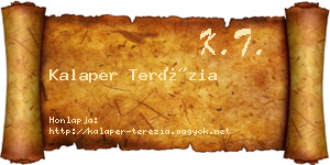 Kalaper Terézia névjegykártya